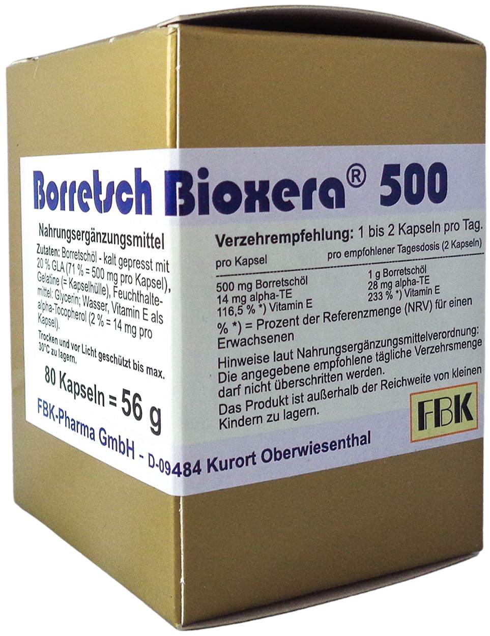 Borretsch Bioxera 500 Kapseln 80 Stück