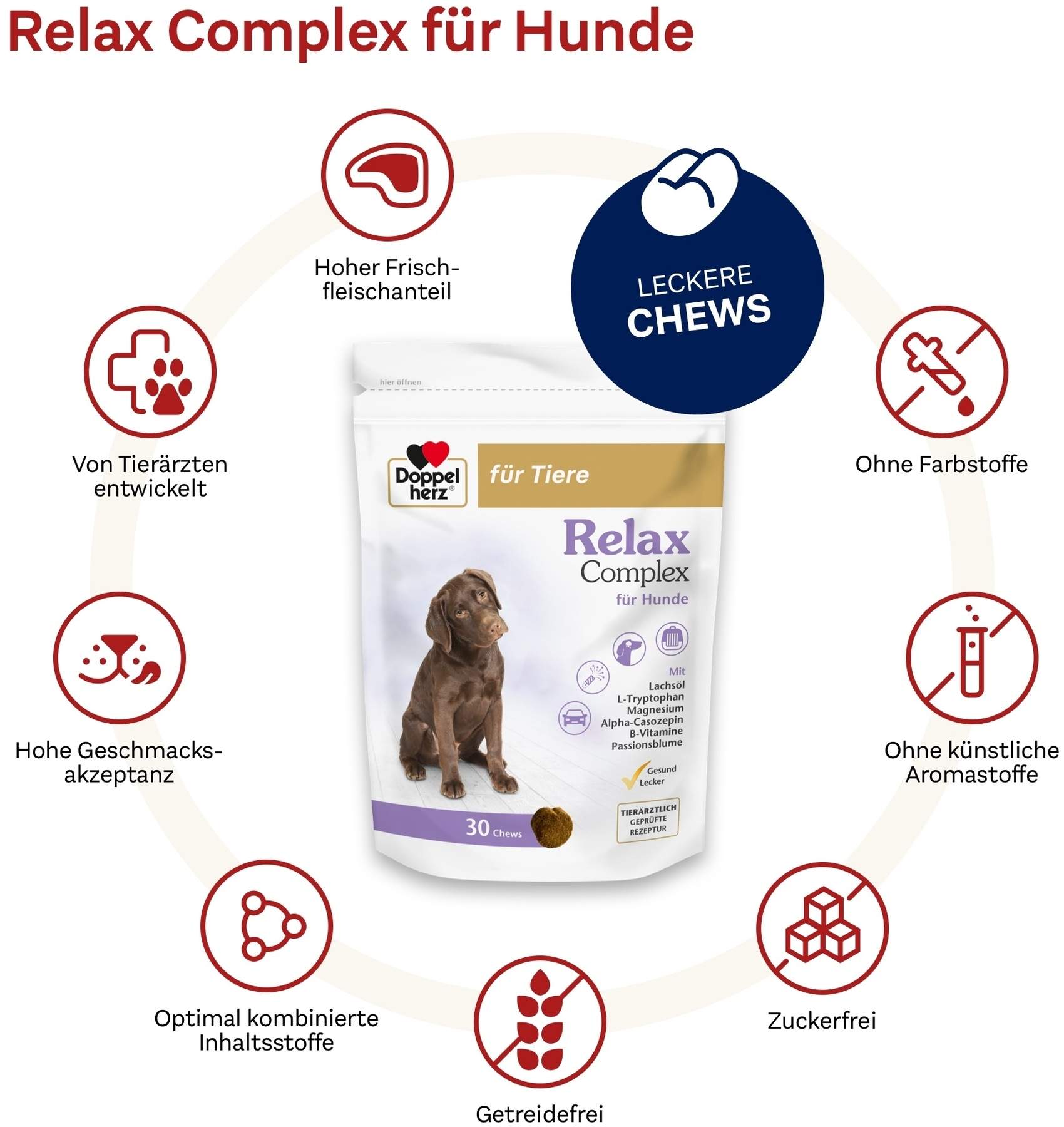 Doppelherz Für Tiere Relax Complex Für Hunde 30 Chews