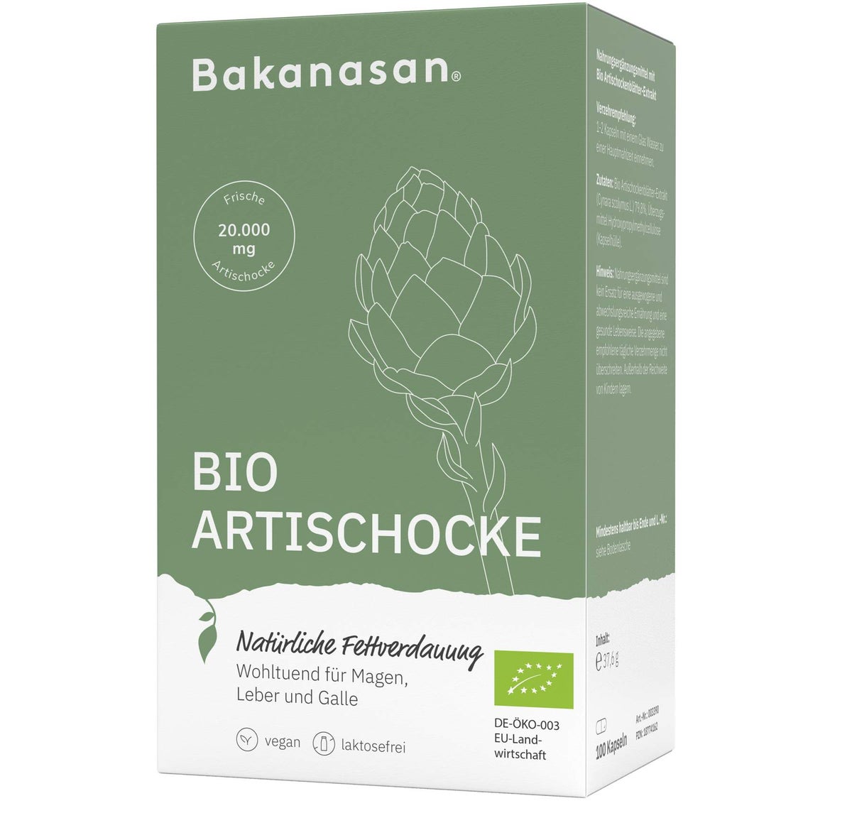 Bakanasan Bio Artischocke 100 Kapseln