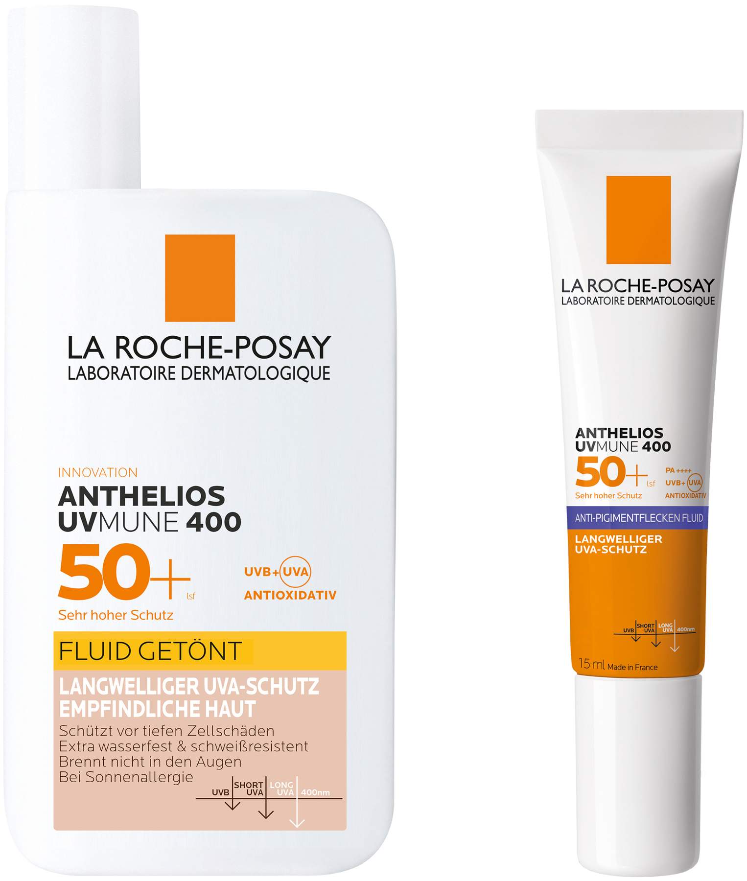 La Roche Posay Anthelios Invisible Fluid Getönt UVMune 400 LSF 50+ 50 ml + gratis La Roche Posay Anti-Pigment 15 ml
