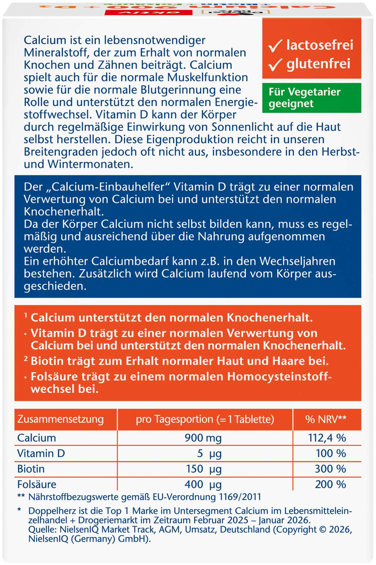 Doppelherz Aktiv Calcium 900 + D3 30 Tabletten