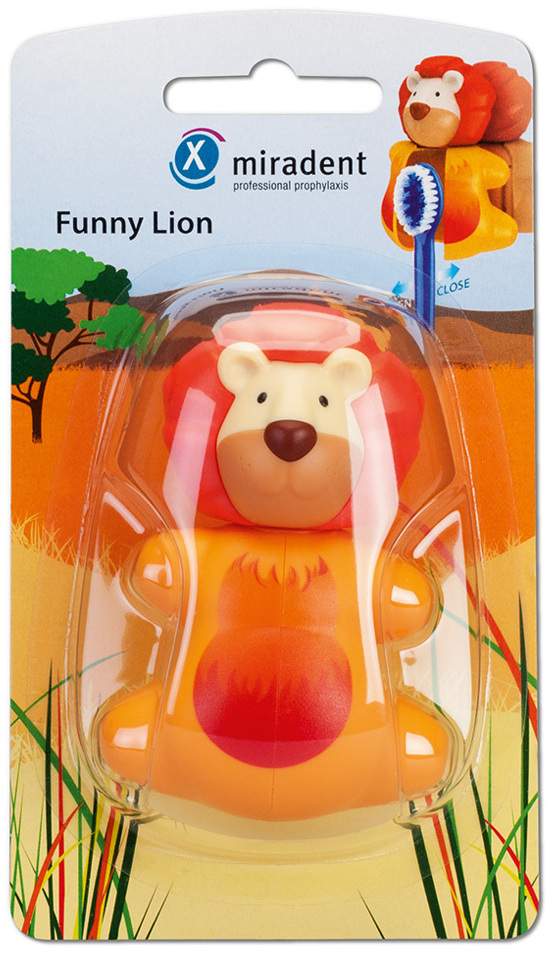 Miradent Zahnbürstenhalter Funny Animals Löwe 1 Stück