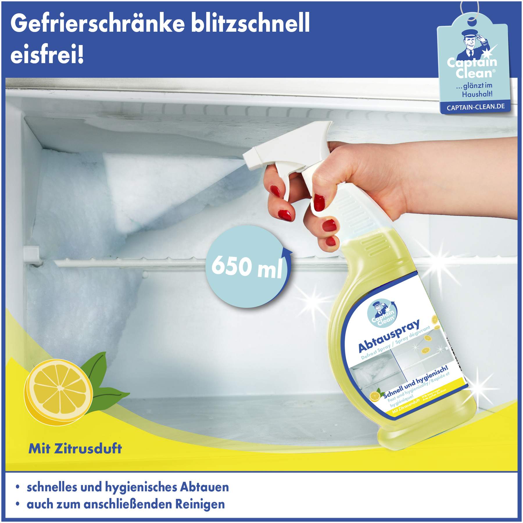 Captain Clean Abtauspray Lemon 650 ml