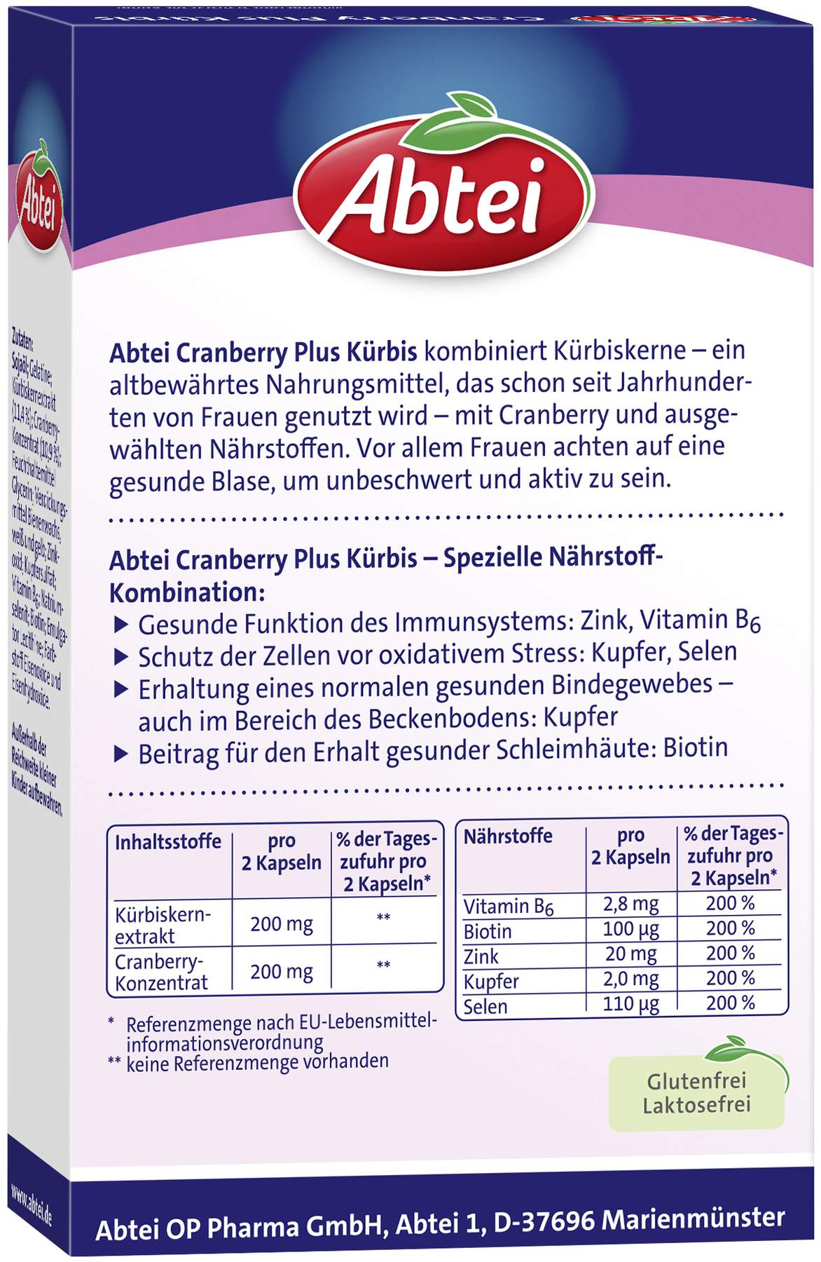 Abtei Kürbis Plus Cranberry 30 Kapseln