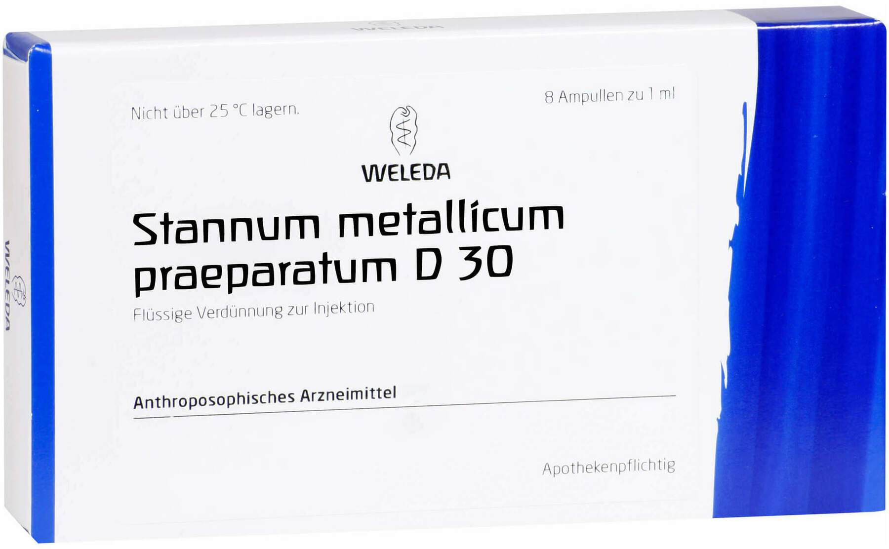 Weleda Stannum Metallicum Praeparatum D30 8 X 1 ml Ampullen