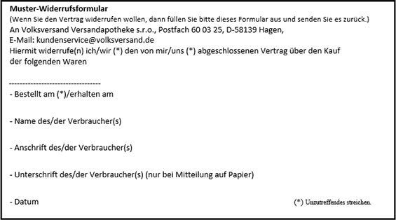 Muster Widerrufsformular