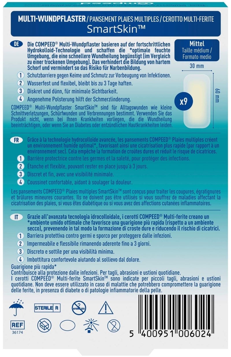 Compeed Multi-Wundpflaster SmartSkin medium 9 Stück