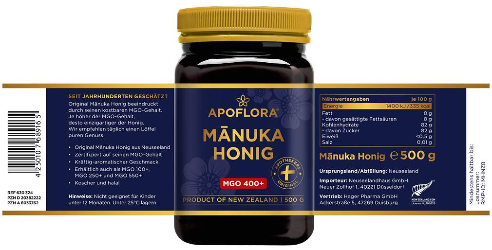 Manuka Apoflora Honig MGO 400+ 500g