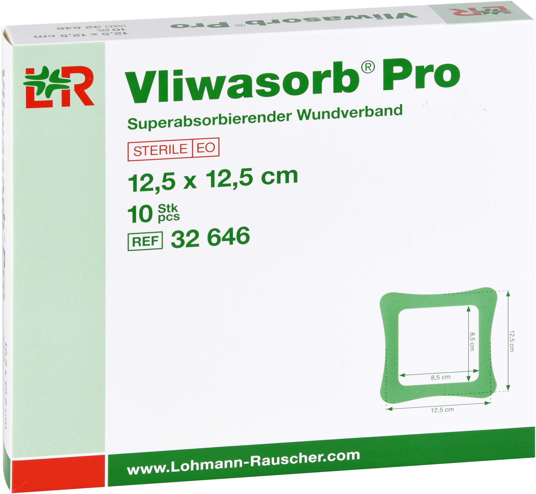 Vliwasorb Pro Suberabsorb.Komp.Steril 12,5x12,5 cm