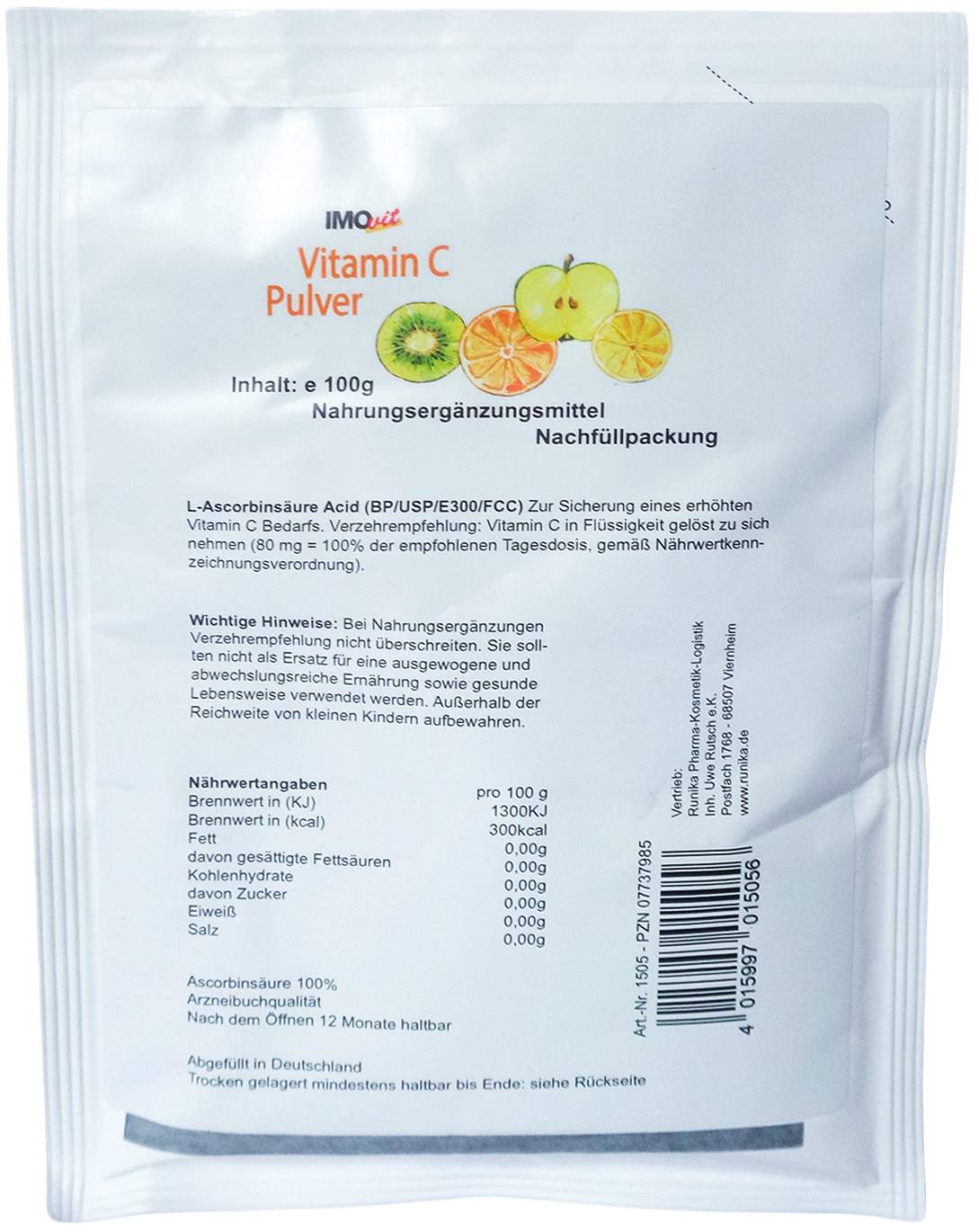 Ascorbinsäure Vitamin C Nachf. Pulver 100g