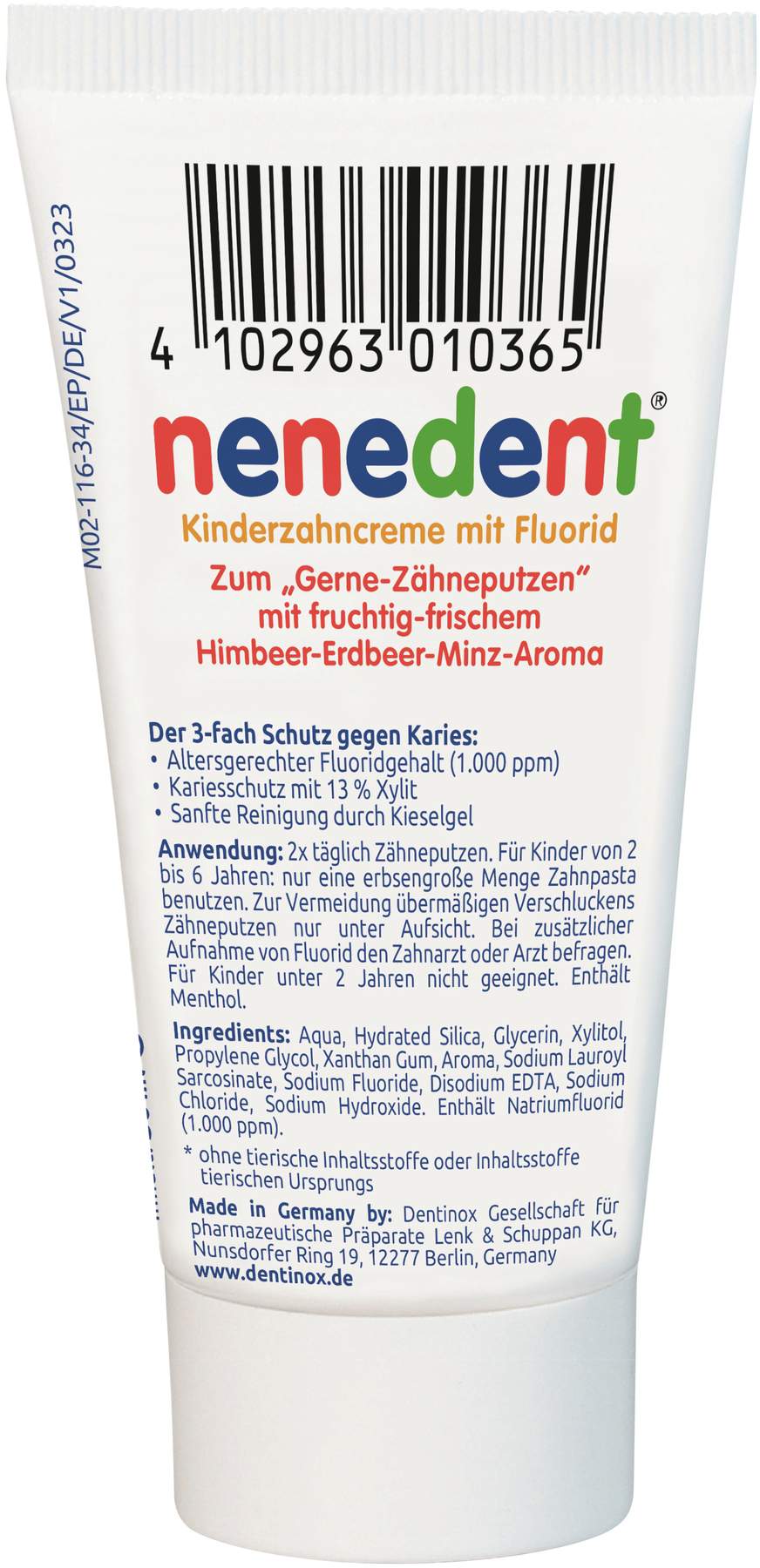 Nenedent Kinderzahncreme mit Fluorid 2 - 6 Jahre 50 ml