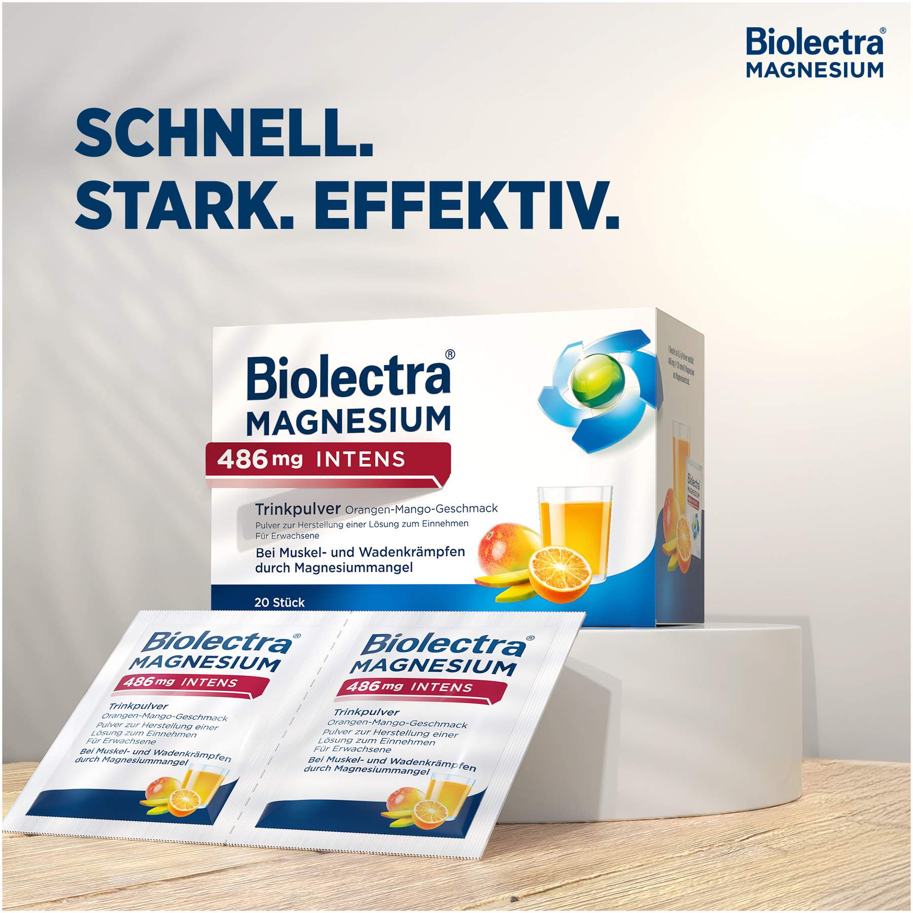 Biolectra Magnesium 486 mg intens Trinkpulver Orange-Mango 20 Stück