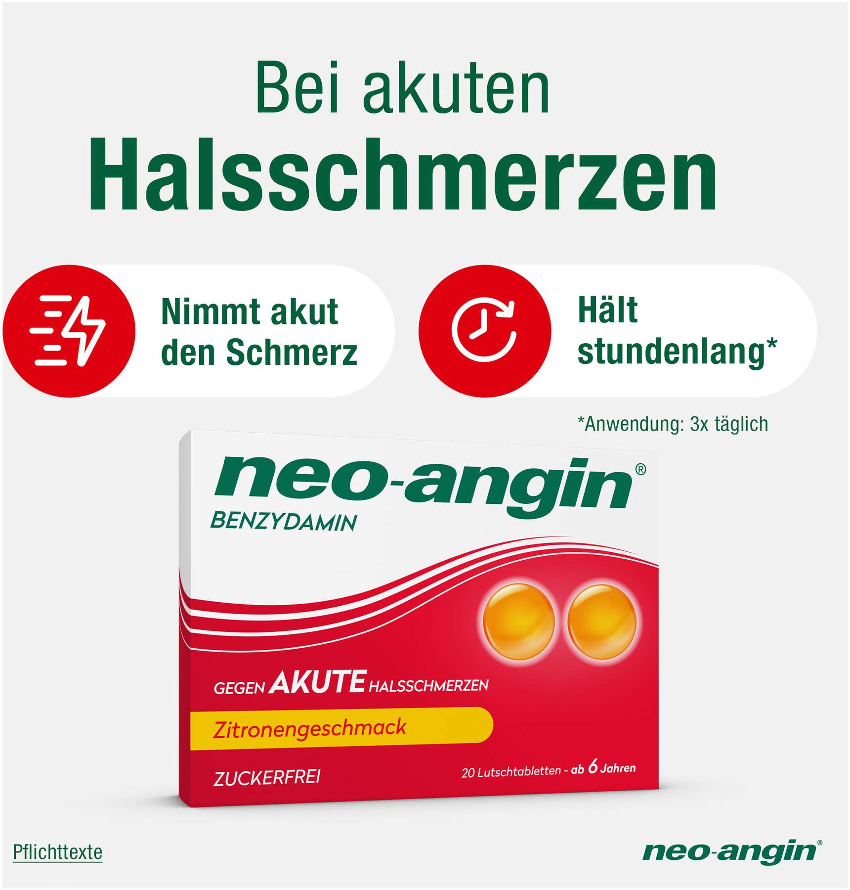 Neo angin Benzydamin Zitrone 20 Lutschtabletten