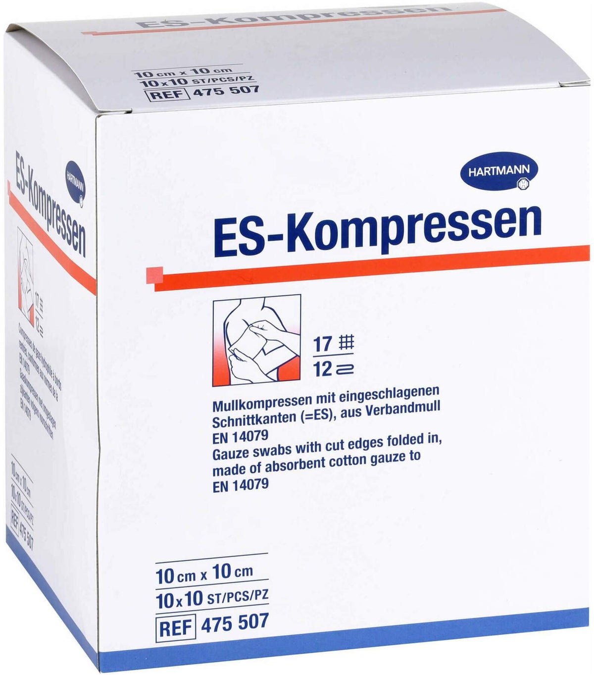 Es-Kompressen Steril 10x10 cm 12fach Cpc Großpa