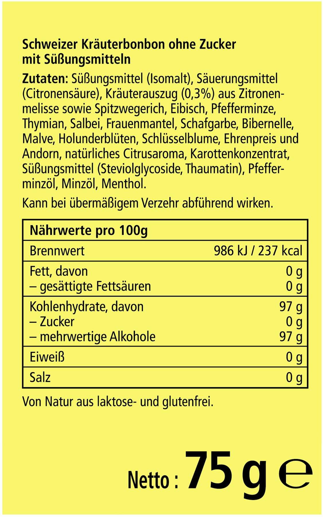 Ricola Ohne Zucker Zitronenmelisse Bonbons 75 G
