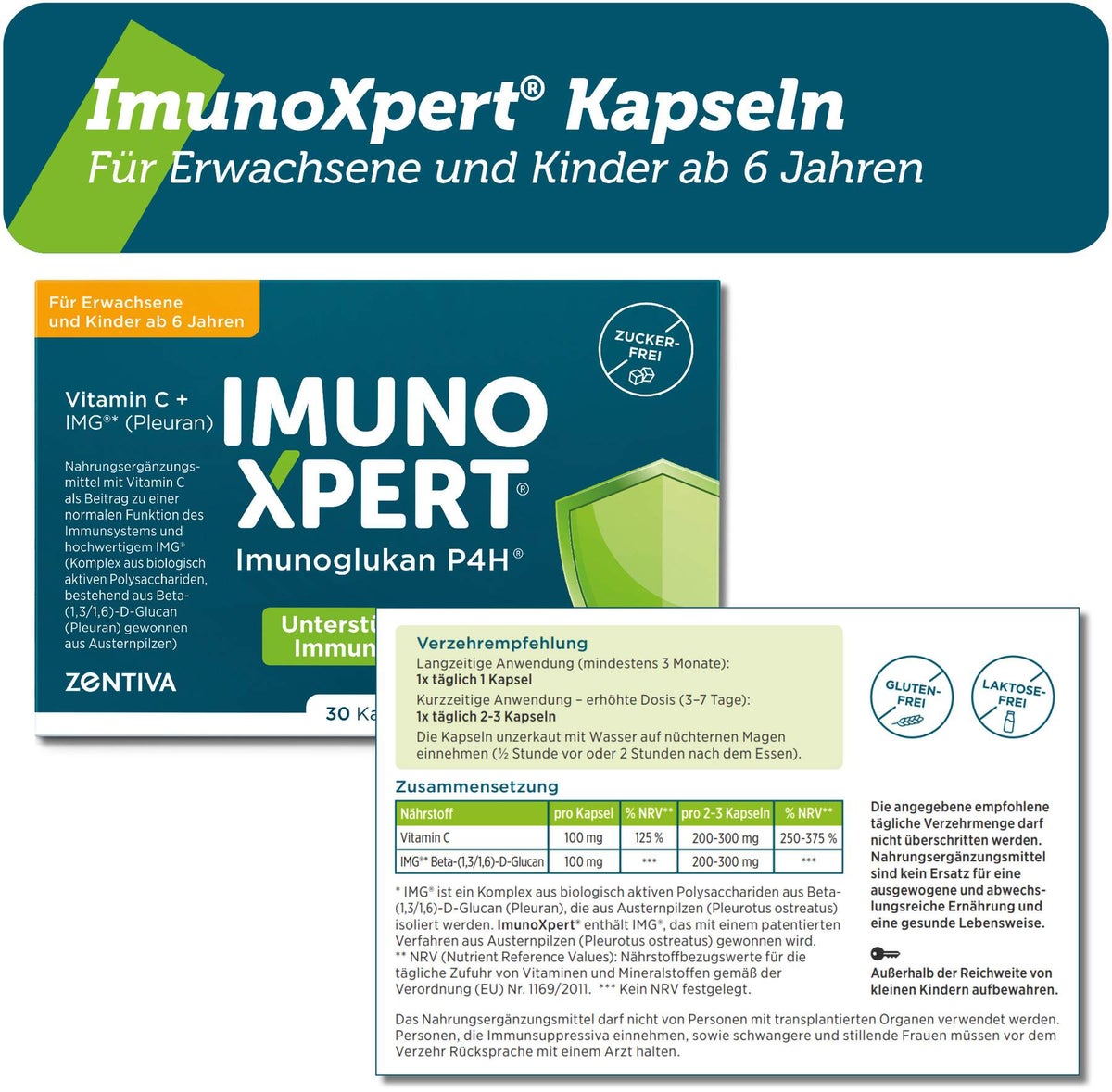 Imunoxpert Vitamin C + Beta Glucan 30 Kapseln