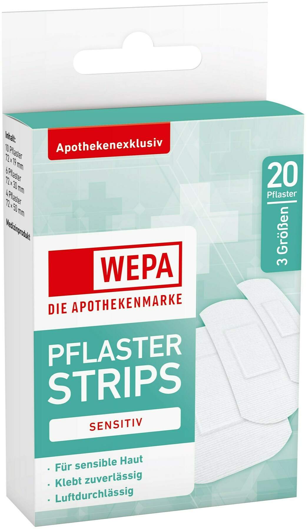 WEPA Pflasterstrips Sensitiv 3 Größen