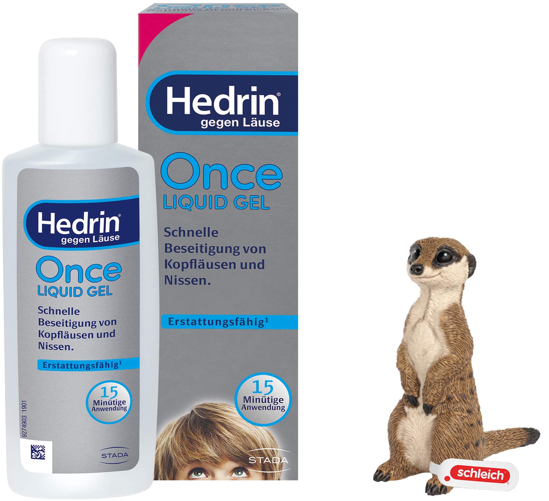 Hedrin Once Liquid 100 ml Gel + gratis Schleich® Erdmännchen 1 Stück