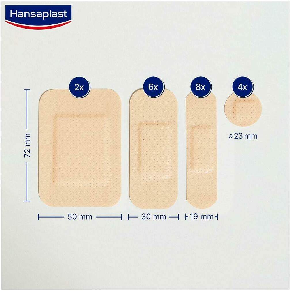 Hansaplast Universal Pflasterstrips wasserfest 4 Größen 20 Pflaster