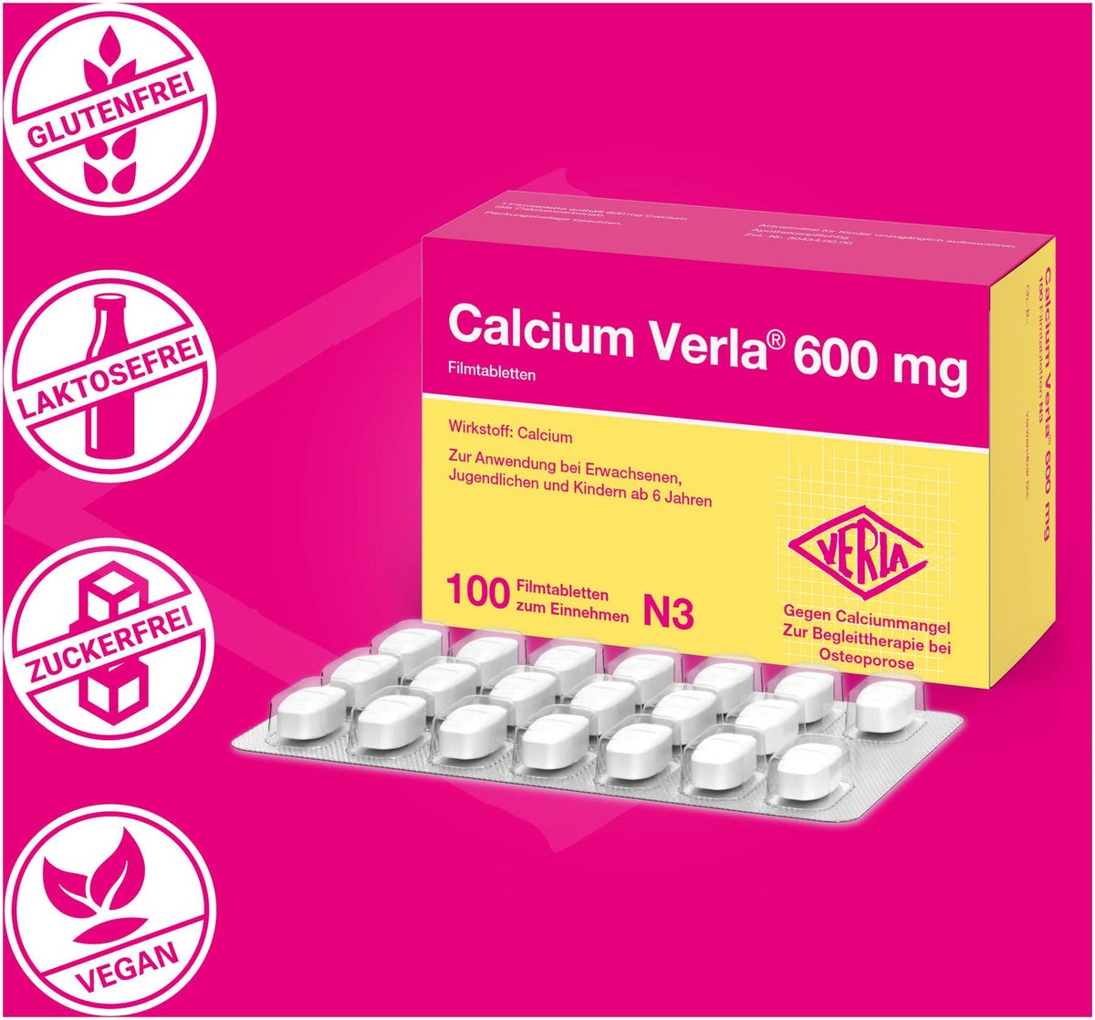 Calcium Verla 600 mg 100 Filmtabletten