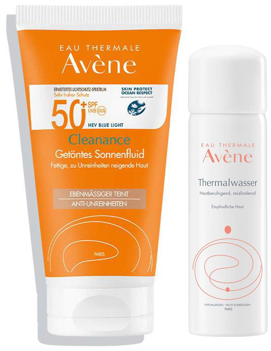 Avene Cleanance Sonne SPF 50+ Getönt 50 ml + gratis Thermalwasser Spray 50 ml