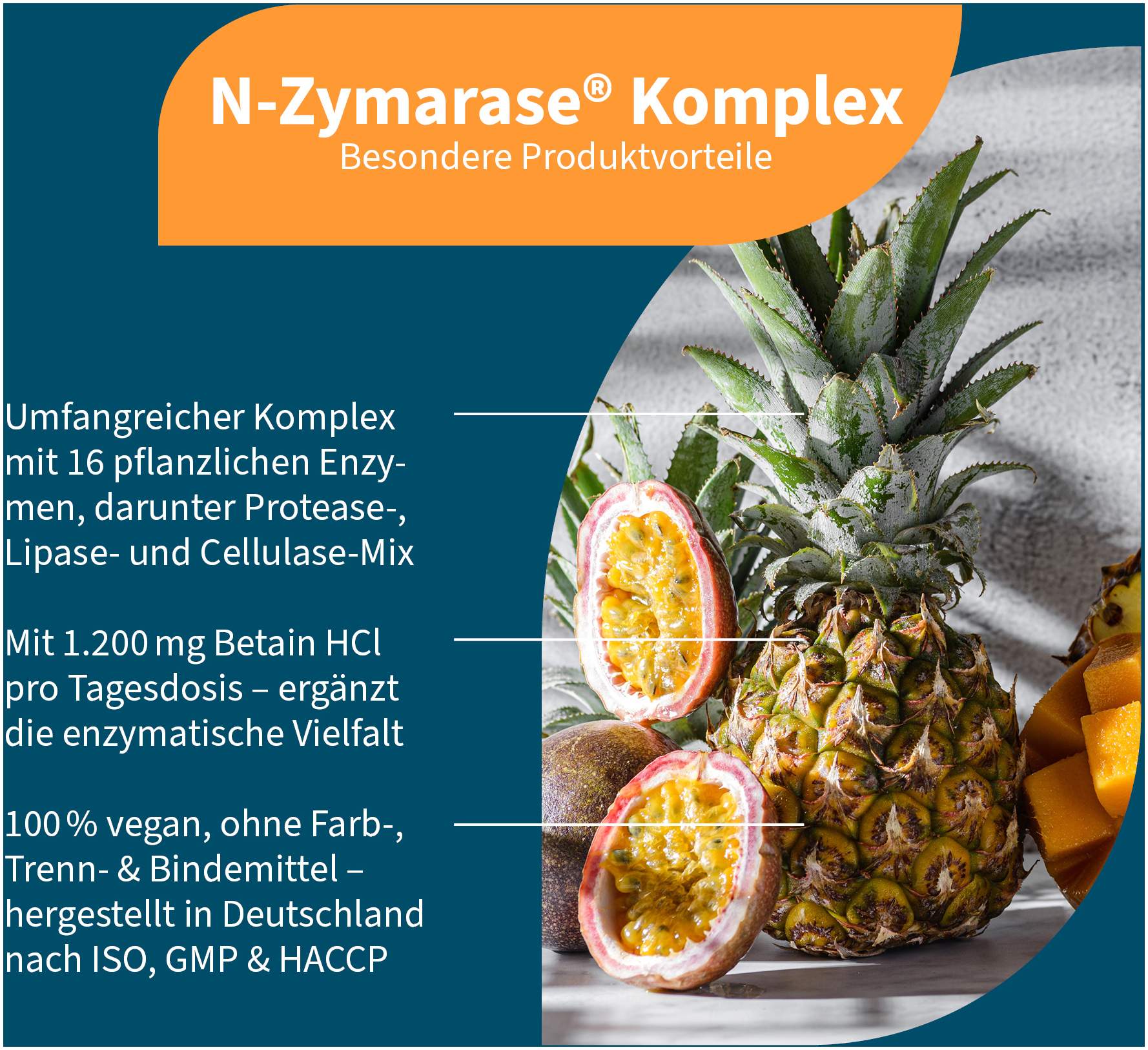 N-Zymerase Komplex Enzyme+Betain HCL 90 Kapseln