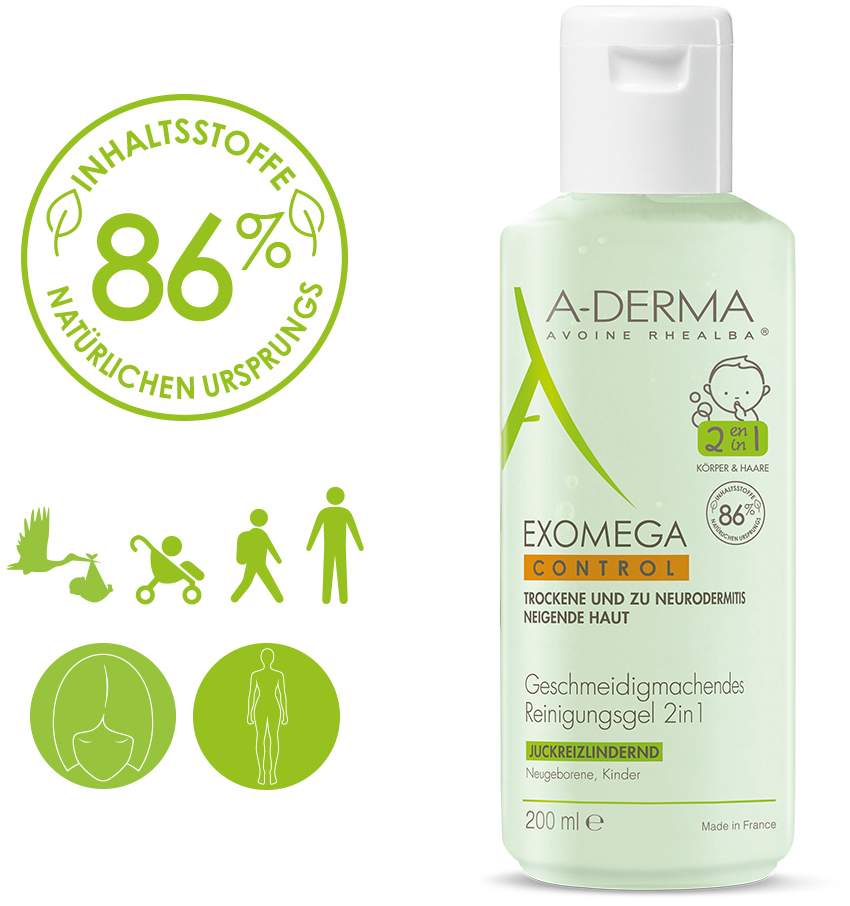 A-Derma Exomega Control Reinigungsgel 2in1 200 ml