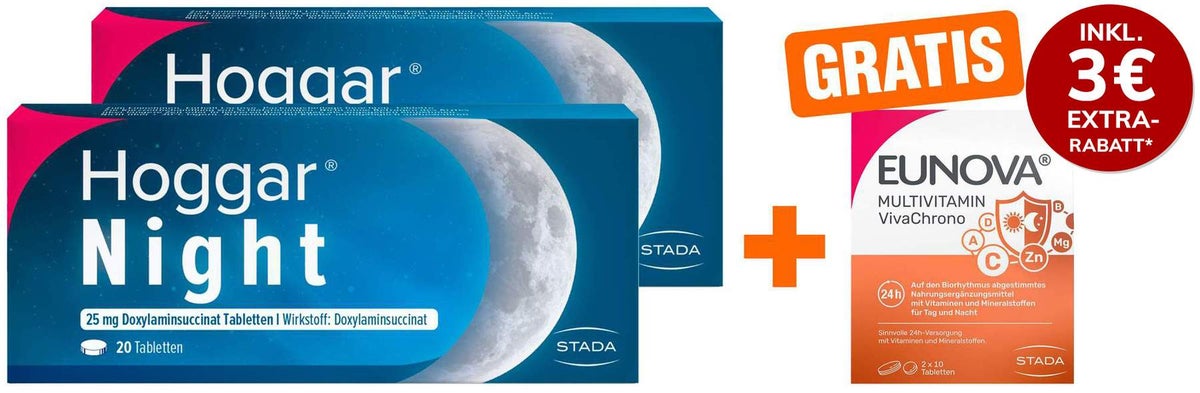 Hoggar Night 2 x 20 Tabletten + gratis Eunova VivaChrono 2 x 10 Tabletten