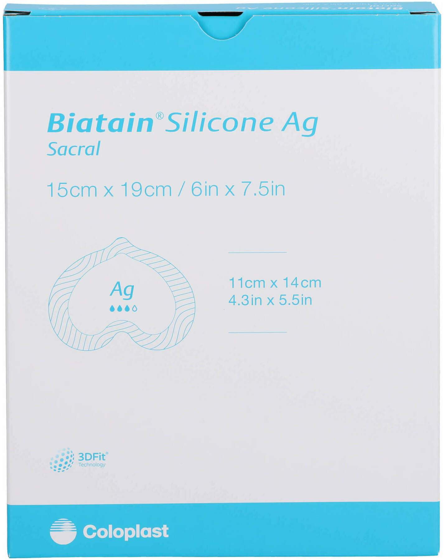 Biatain Silicone AG Schaumverb.Sakr.Klein 15 X 19 cm 5 Stück