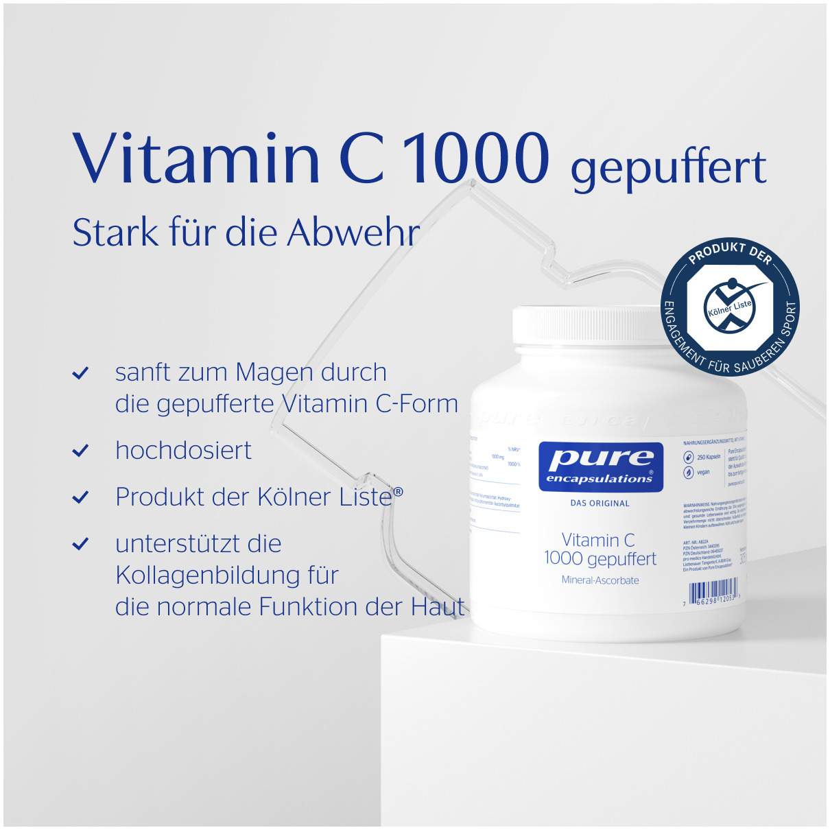 Pure Encapsulations Vitamin C 1000 Gepuffert 250 Kapseln