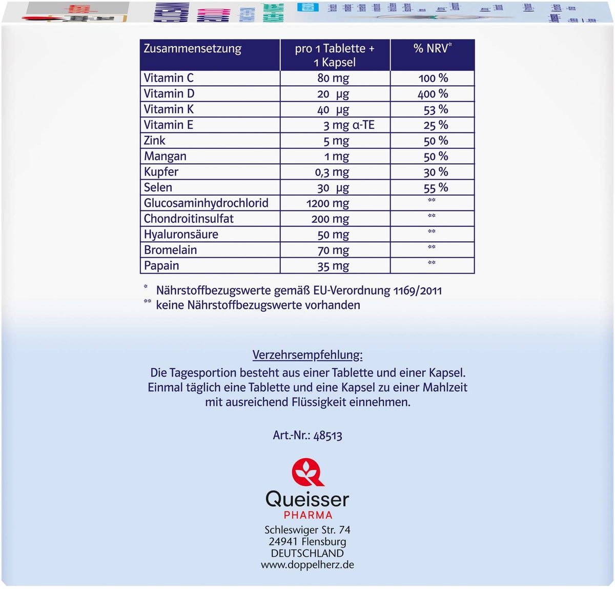 Doppelherz system Glucosamin 1200 Duo 120 Tabletten