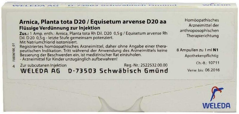 Weleda Arnica,planta Tota D20 Equisetum Arvense D20 Aa