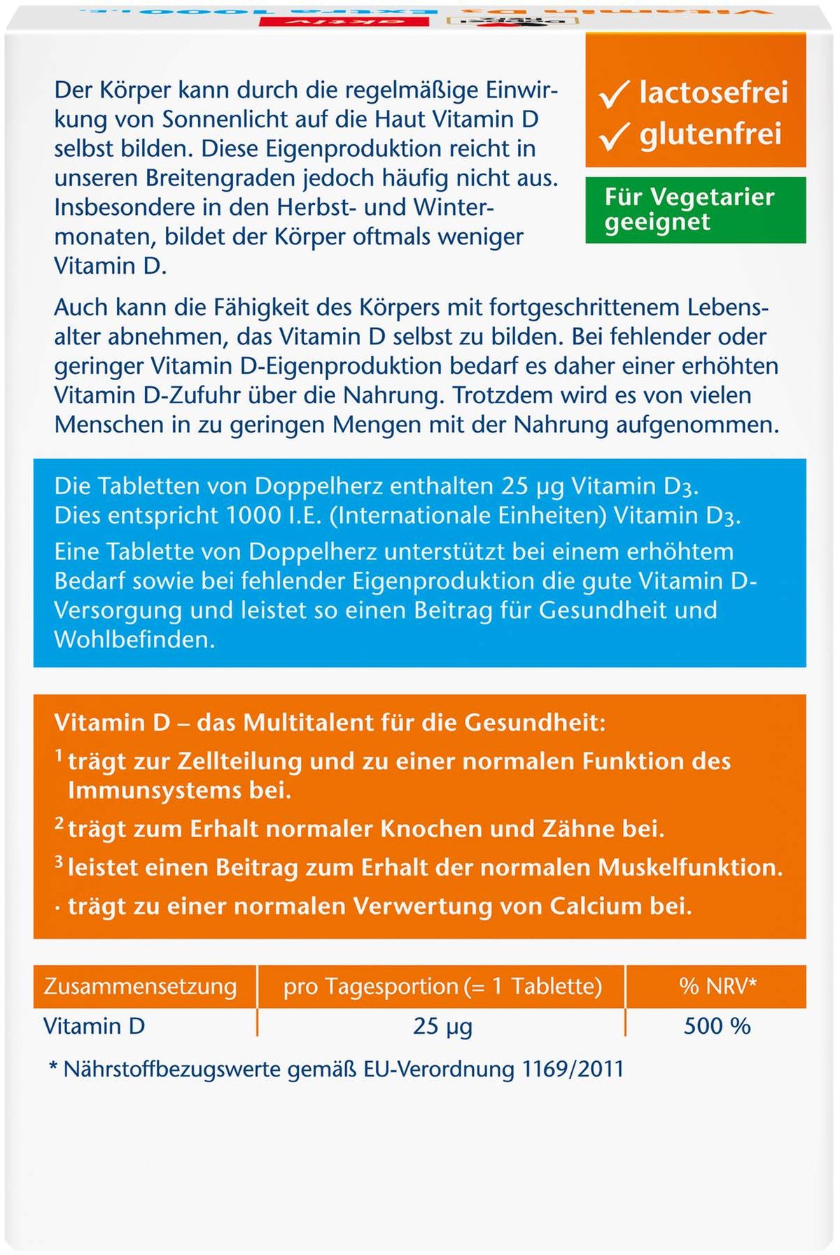 Doppelherz Aktiv Vitamin D 1.000 I.E. Extra 45 Tabletten