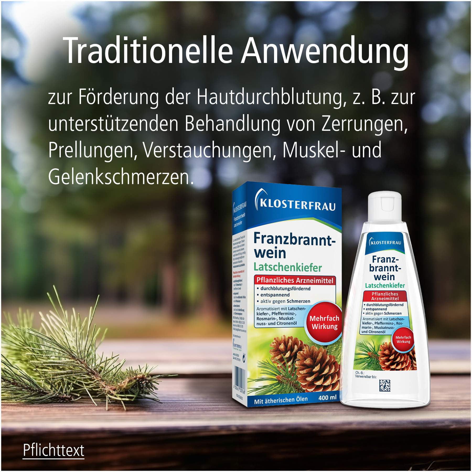 Klosterfrau Franzbranntwein Latschenkiefer Dosierflasche 400 ml