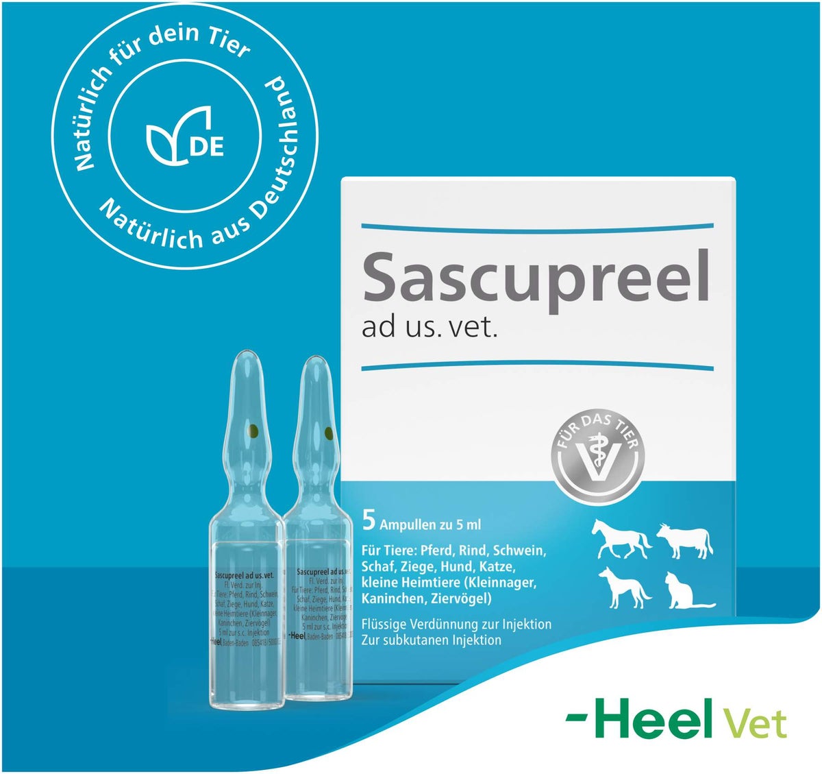 Sascupreel ad us.vet. 5 x 5 ml Ampullen