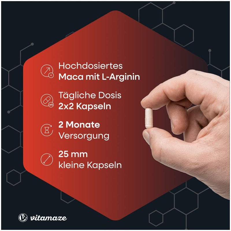 Vitamaze Maca 4.000 mg + L-Arginin + Vitamine + Zink 240 Kapseln