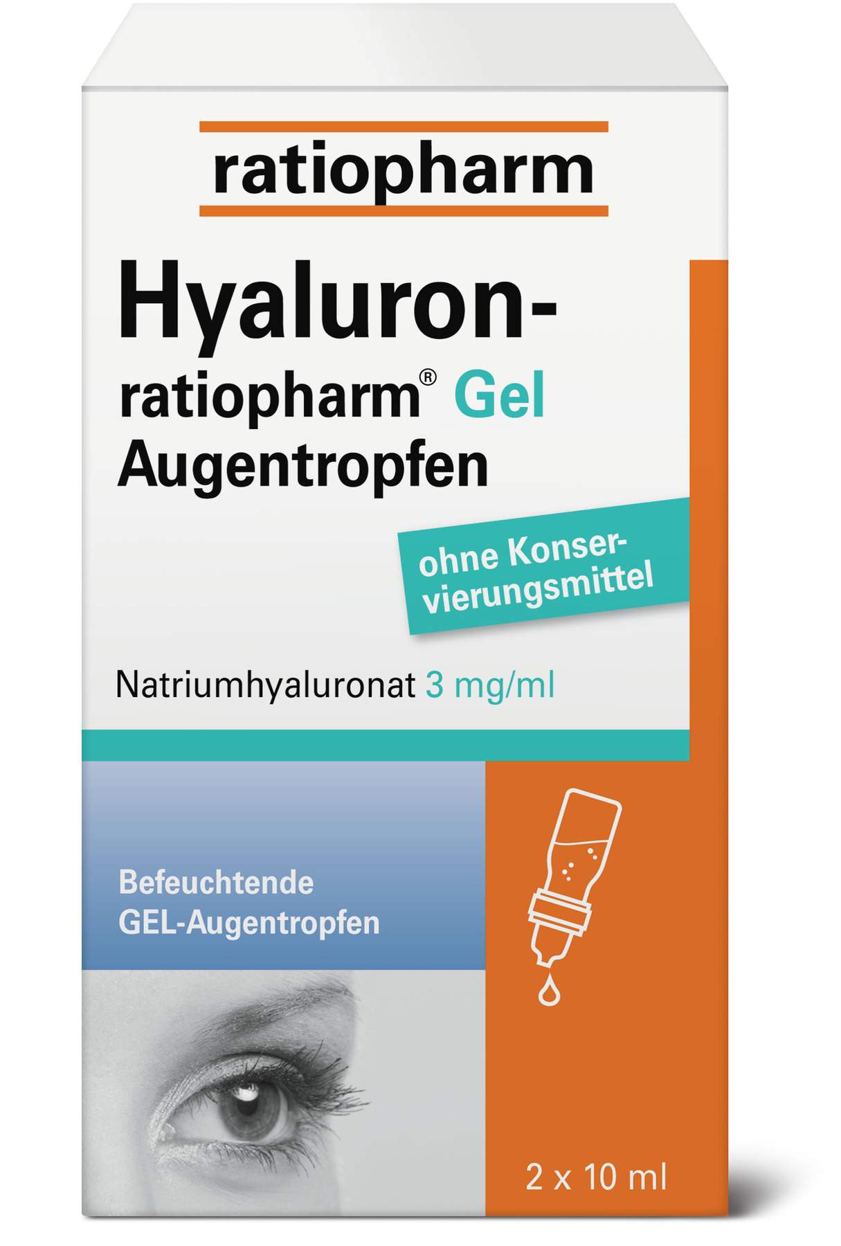 Hyaluron-ratiopharm Gel 2 x 10 ml Augentropfen