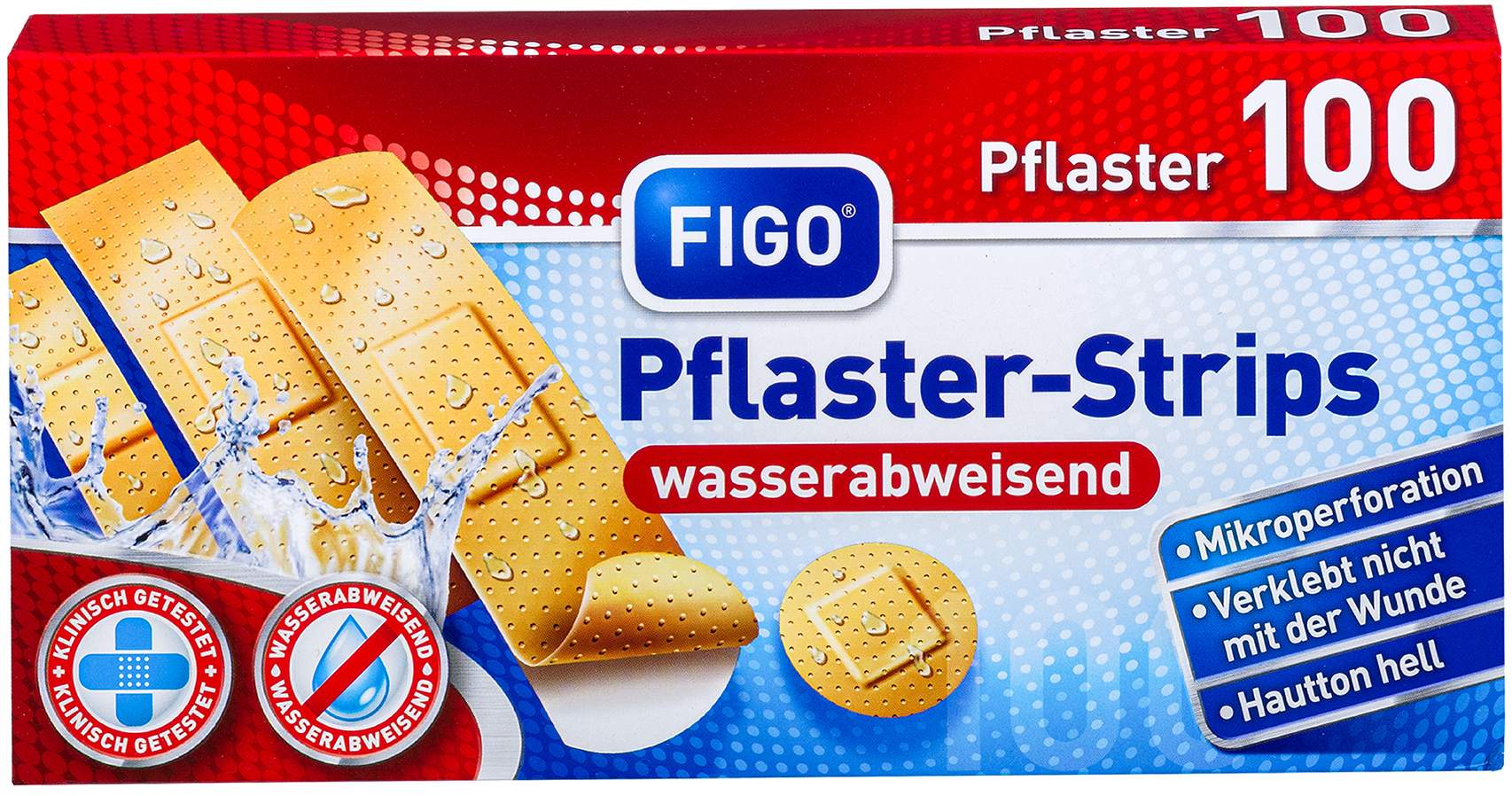 Figo Pflaster-Strips Wasserabweisend 100 Stück