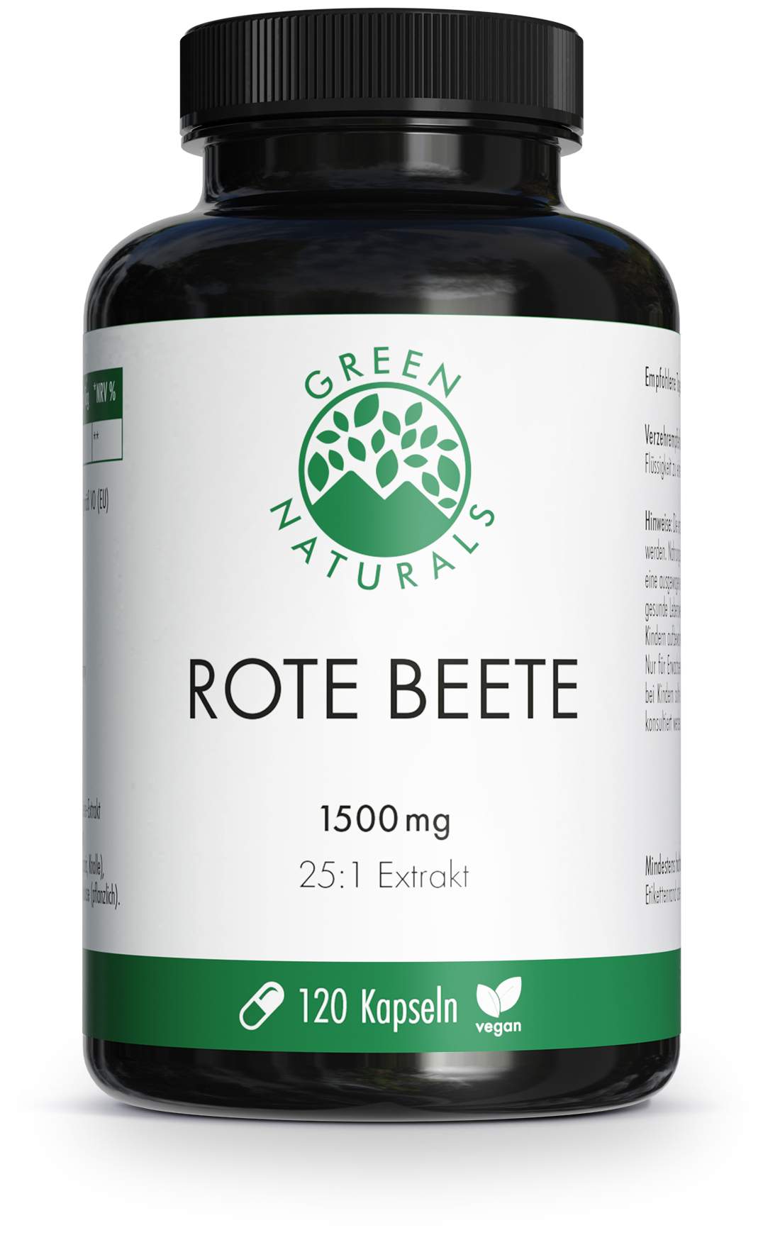 Green Naturals rote Beete 1500 mg 120 Kapseln vegan