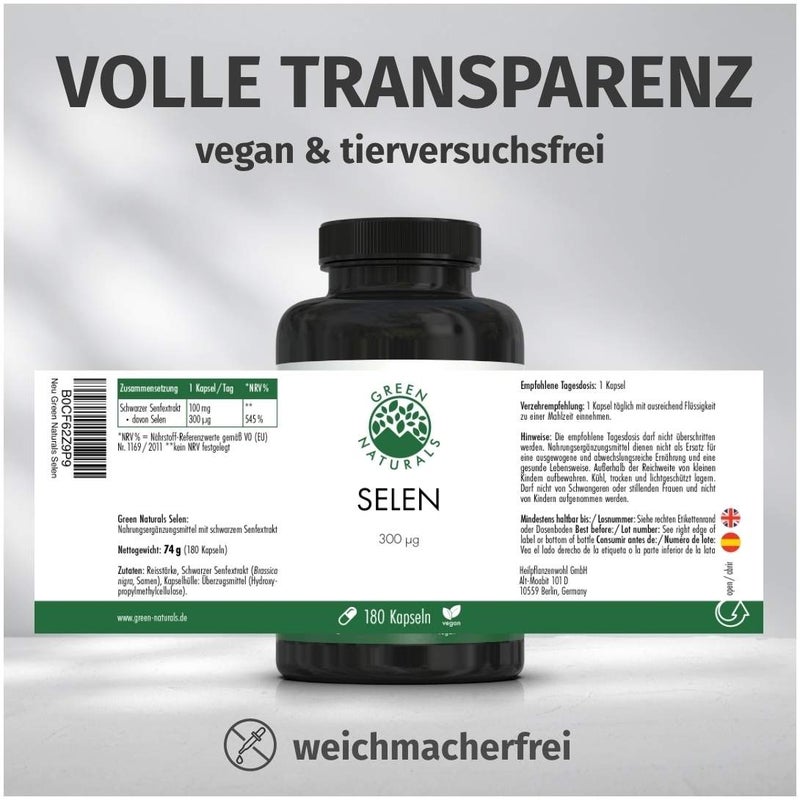 Green Naturals Selen 300 µg 180 Kapseln