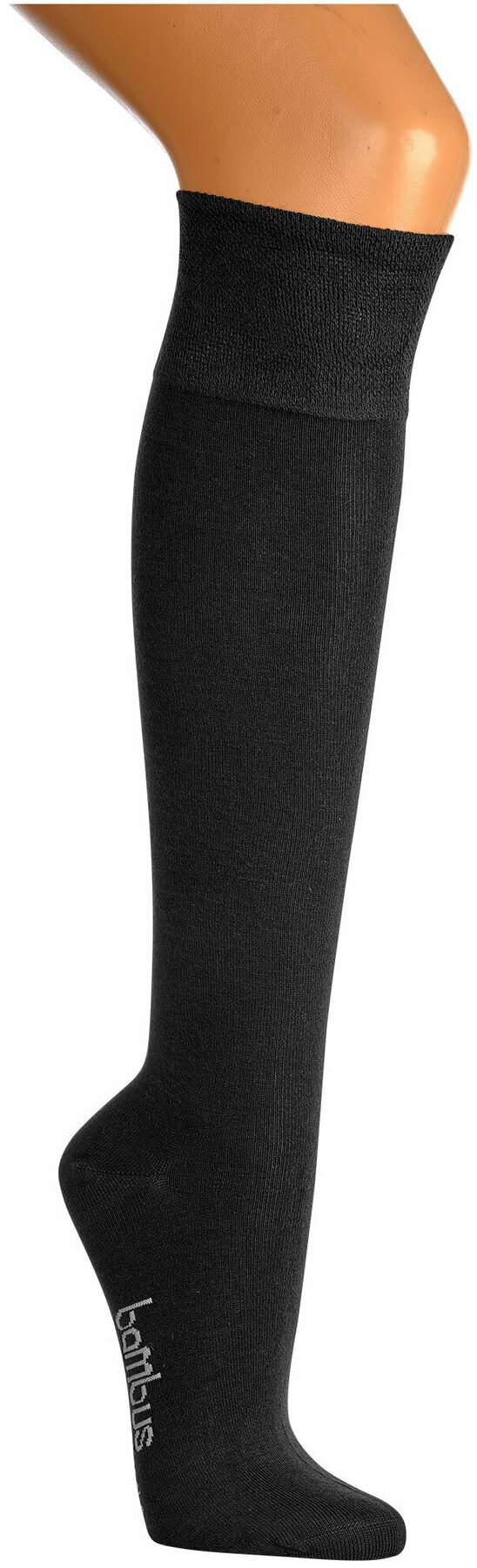 Bambus-Viskose Kniestrümpfe schwarz, Gr. 39-42, extra Soft