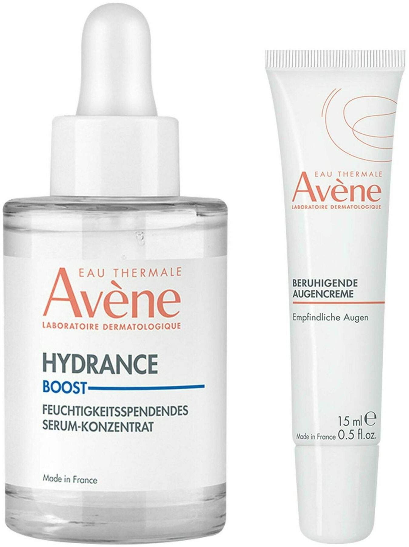Avene Hydrance Boost feuchtigkeits spendendes Serum-Konzentrat 30 ml + Avene Beruhigende Augencreme 15 ml