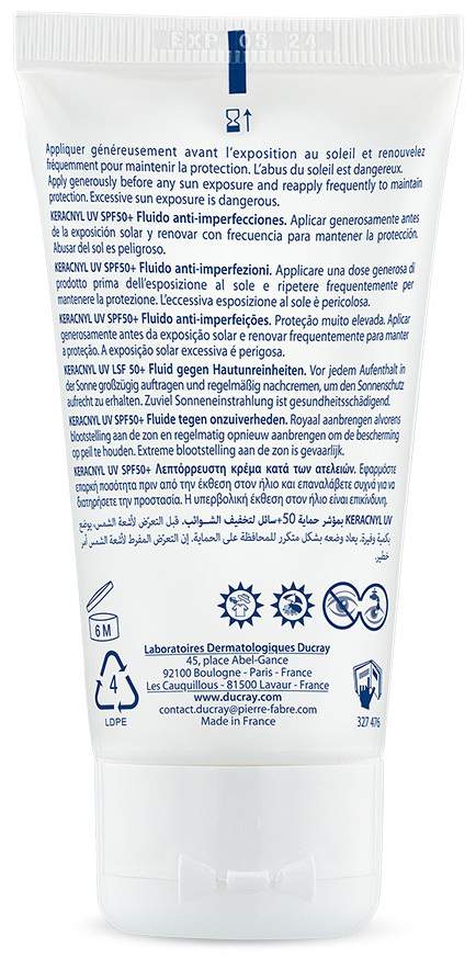 Ducray Keracnyl Uv 50+ 50 ml Fluid