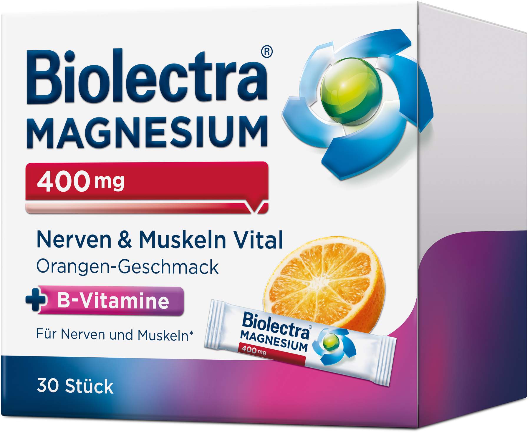 Biolectra Magnesium 400 mg Nerven & Muskeln Vital 30 Beutel