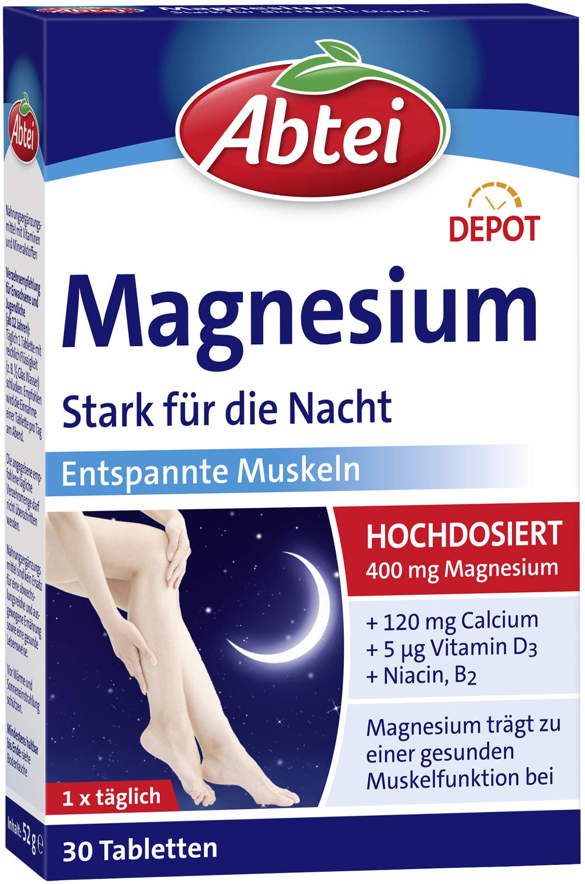 Abtei Magnesium Stark Für die Nacht Depot 30 Tabletten