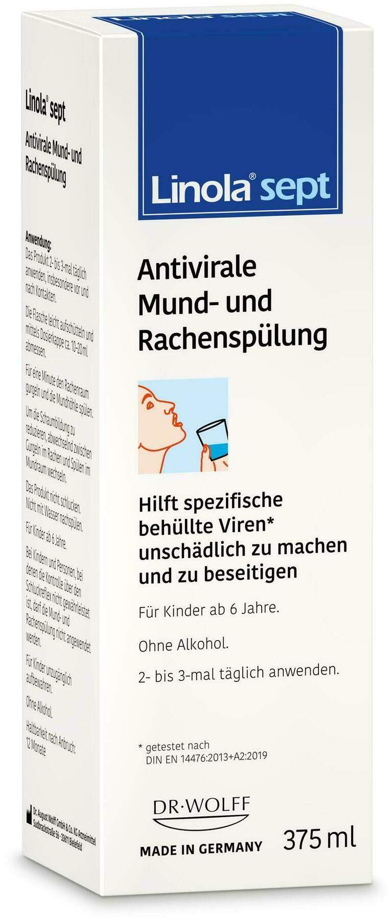 Linola sept Antivirale Mund- und Rachenspülung 375 ml