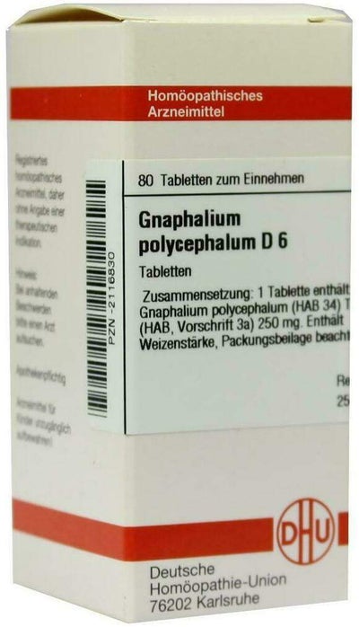 Dhu Gnaphalium Polycephalum D6 80 Tabletten
