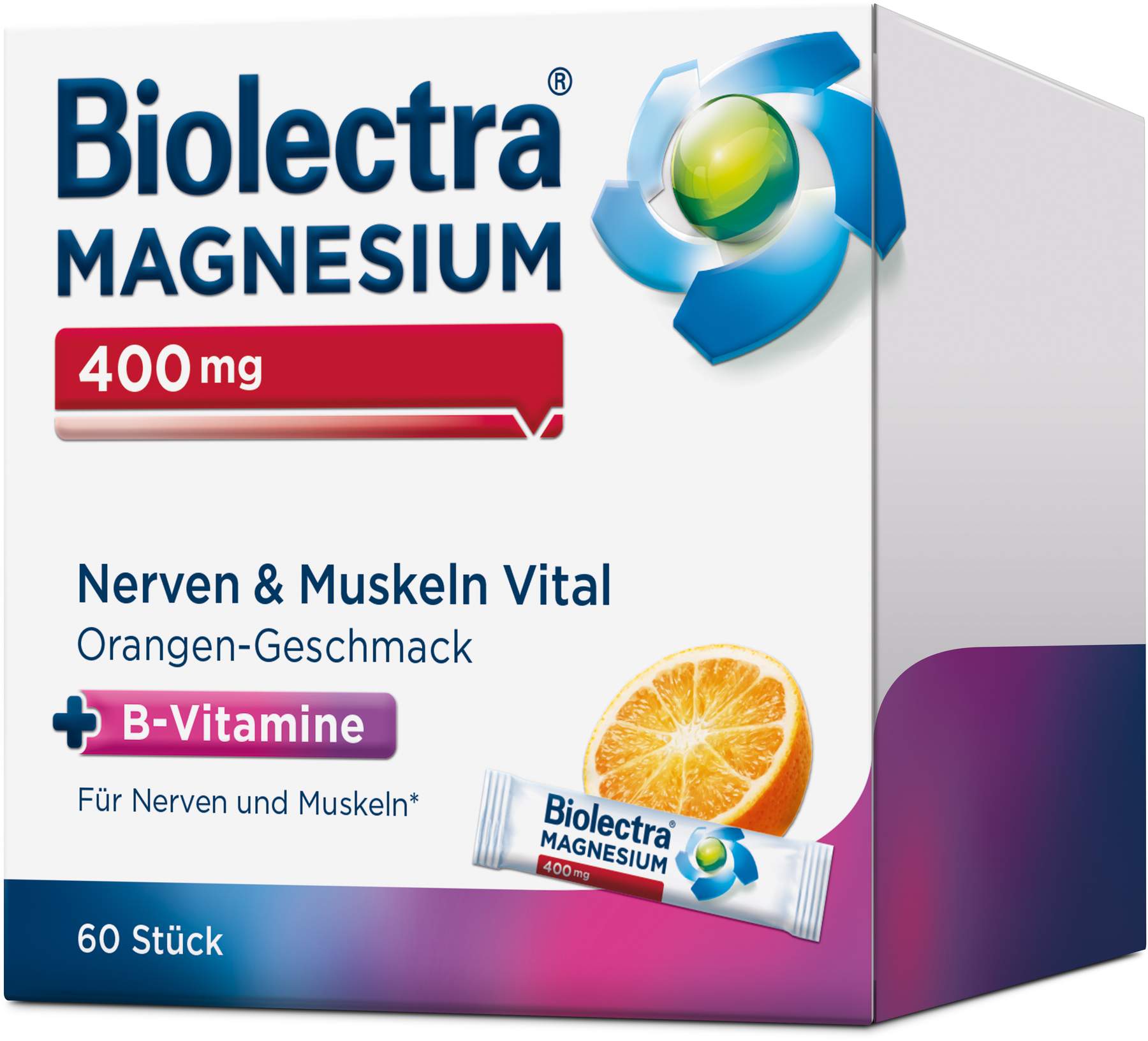 Biolectra Magnesium 400 mg Nerven & Muskeln Vital 60 Beutel