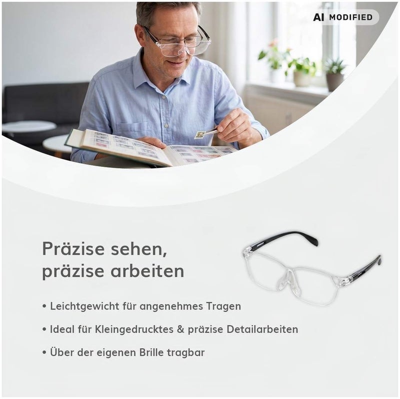Vergrößerungsbrille schwarz inkl. Aufbewahrungsbeutel 160 % Vergrößerung