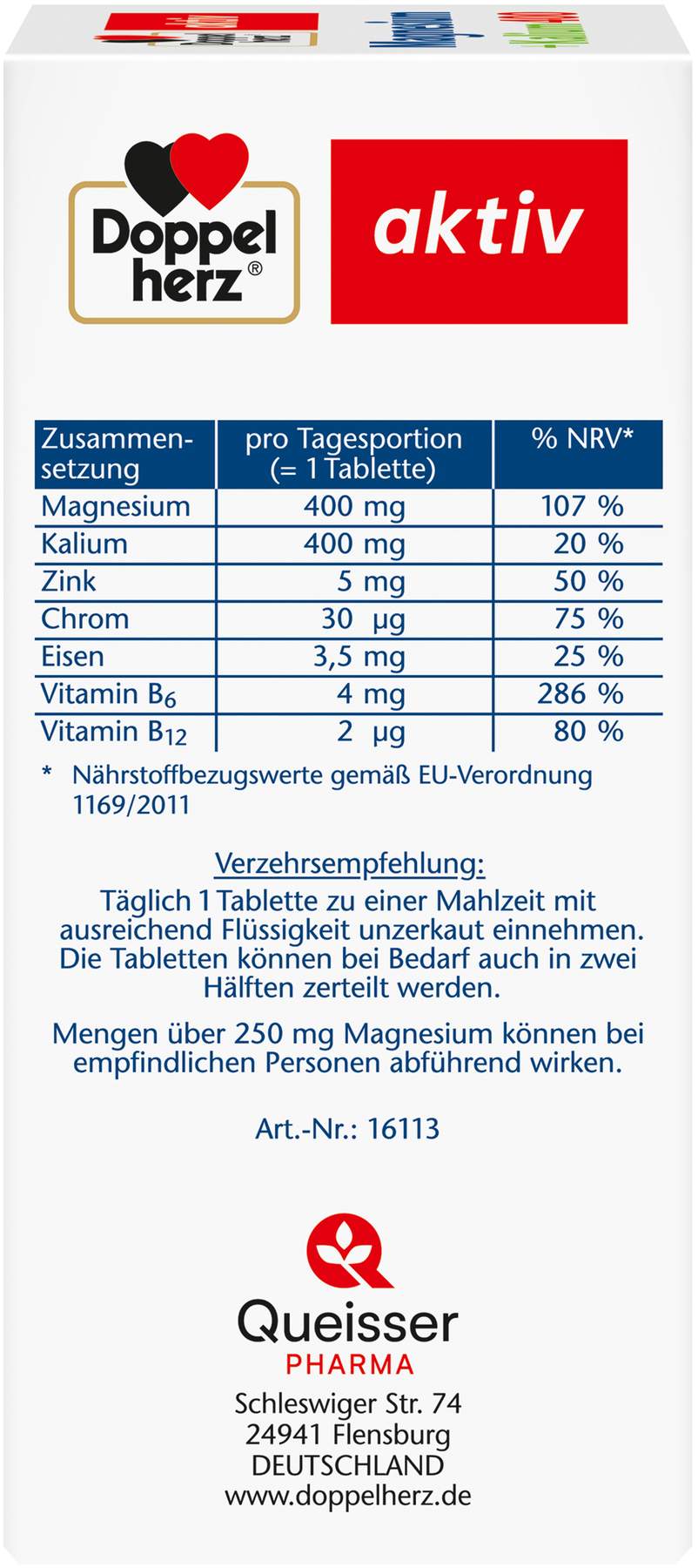 Doppelherz Aktiv Magnesium + Kalium 60 Tabletten